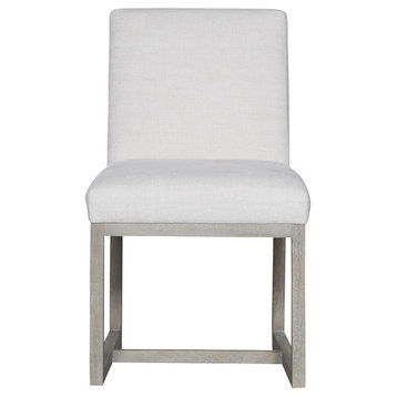 Carter Belgian Linen Upholstered Modern Dining Chair, Set of 2
