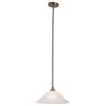 Livex Lighting - Livex Lighting 4251-01 North Port - One Light Pendant - No. of Rods: 3  Canopy IncludedNorth Port One Light Antique Brass White  *UL Approved: YES Energy Star Qualified: n/a ADA Certified: n/a  *Number of Lights: Lamp: 1-*Wattage:100w Medium Base bulb(s) *Bulb Included:No *Bulb Type:Medium Base *Finish Type:Antique Brass