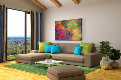 Example of an eclectic family room design