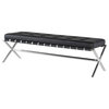 Auguste Bench 59" in Brushed Stainless Steel, Black