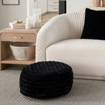Waverly - Waverly Pouf With inflatable insert Faux Rabbit Quilted 20" x 20" x 12" Black - The Waverly Home Accents Collection offers a fresh take on contemporary decor. Classic geometric patterns, floral silhouettes, and colorful prints add a bold pop of style to your favorite space. Choose from a variety of options - from indoor and outdoor throw pillows to blankets and poufs - to accent your home.
