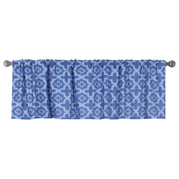 Alex Rod Pocket Printed Curtain Valance, Palace Blue, 54"x18"