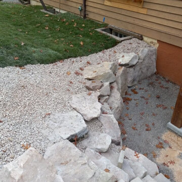 Rustic Cabin New Entry and Curb Appeal Update--Retaining Wall