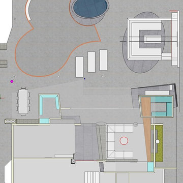 Plan at backyard- expansion of the family room, addition of office & pantry.