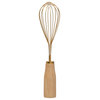 Standing Stainless Steel Whisk With Wood Handle, Gold Finish