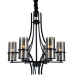 CWI LIGHTING - CWI LIGHTING 9858P27-6-101 6 Light Up Chandelier with Black finish - CWI LIGHTING 9858P27-6-101 6 Light Up Chandelier with Black finishThis breathtaking 6 Light Up Chandelier with Black finish is a beautiful piece from our Vanna Collection. With its sophisticated beauty and stunning details, it is sure to add the perfect touch to your décor.Collection: VannaCollection: BlackMaterial: Metal (Stainless Steel)Shade Color: SmokeShade Material: GlassHanging Method / Wire Length: Comes with 120" of chainDimension(in): 32(H) x 27(Dia)Max Height(in): 152Bulb: (6)60W E12 Candelabra Base(Not Included)CRI: 80Voltage: 120Certification: ETLInstallation Location: DRYOne year warranty against manufacturers defect.