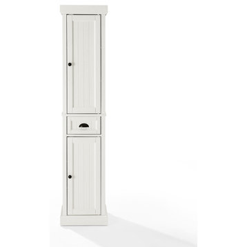 Seaside Tall Linen Cabinet Distressed White