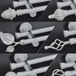 Double curtain rod set in white color - Products