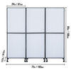 Modern Room Divider, Metal Frame With Wheels & Polyester Panels, Cool Gray