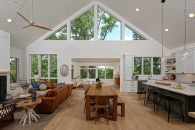 Example of a trendy family room design in Baltimore