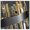 Celle Ligure | Royal Gold/Titanium Black Crystal Chandelier, Titanium Black, 23.6'', Warm Light