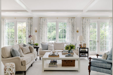 Living room photo in Boston