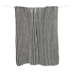 Black and White Knitted Throw - Throws