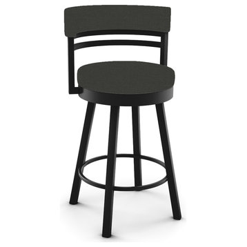 Round Swivel Stool, Black Coral Frame - Volcano Seat, Counter