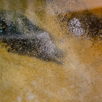 "THE CAVEMAN" bespoke kitchen splashback by designer Juliet Eve