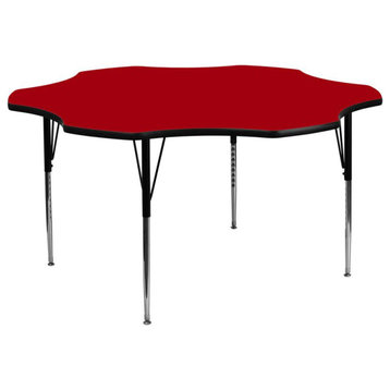 60'' Flower Red Thermal Laminate Activity Table