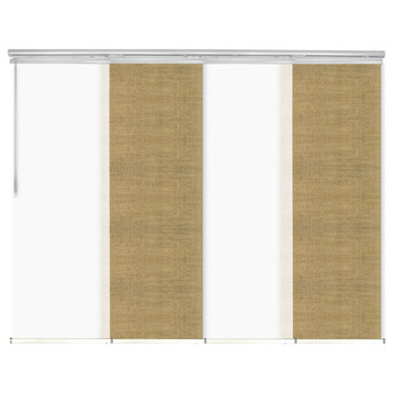 Navajo White-Daffodil 4-Panel Track Extendable Vertical Blinds 48-88"x94"