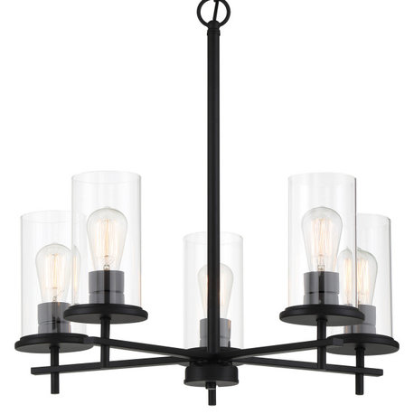 Minka Lavery 4095 Haisley 5 Light 24"W Vantage Candle Chandelier - Coal