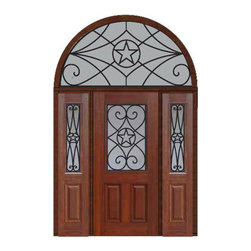 Prehung Sidelites-Transom Door 80 Fiberglass Austin Texas Star - Front Doors