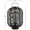 Kandella 26.7" Outdoor Woven Oval Asian LED Lantern, Black