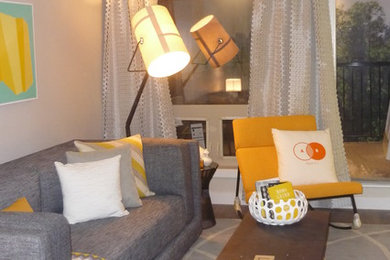 Living room - modern living room idea in Calgary