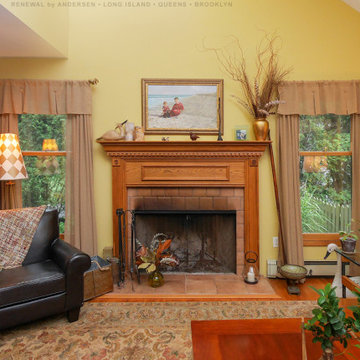 New Wood Windows in Superb Living Room - Renewal by Andersen Long Island