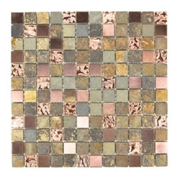 Exotic Glass Metal Stone Mix E-320 - Tile
