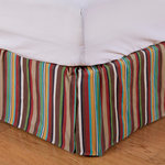 Paseo Road by HiEnd Accents - Tammy Multicolor Stripe Bed Skirt, Twin, 1PC - Designed for the Tammy Collection, this striped bed skirt brings a playful tone to our elegant Tammy Comforter Set. Its warm and bright palette is encased in variegated vertical stripes, which lends an elevated look to your bed. In addition to our comforter set, complement with other Tammy pillows and shams for an elegant Western ensemble.