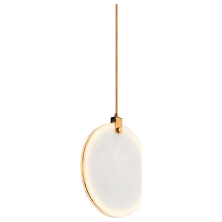 Moonshade Natural Marble Pendant Light, Diameter 7.8"