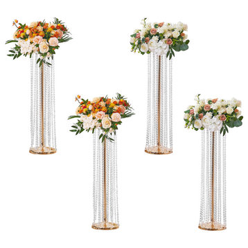 VEVOR Crystal Wedding Flowers Stand Luxurious Centerpieces 4PCS 35.43inch Tall