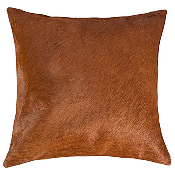 18"x18" Torino Cowhide Pillow, Brown