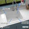 Karran Drop-In Quartz 25" 1-Hole Single Bowl Kitchen Sink Kit, White