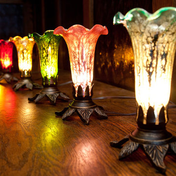 7.5" H Hand-blown Mercury Glass Lily Lamps
