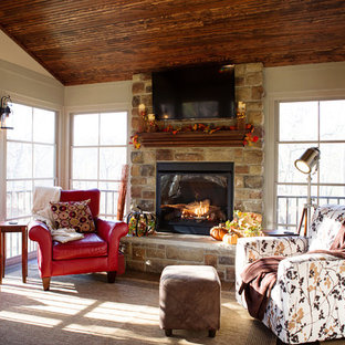 75 Beautiful Medium Tone Wood Floor Sunroom With A Standard Ceiling ...