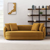 Perten Japandi Mid-Century  Living Room Dark Yellow Fabric Sofa