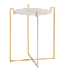 worlds away - Worlds Away Abel Marble Top Side Table - Side Tables And End Tables