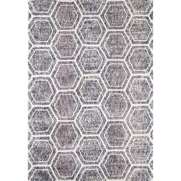 KAS Bungalow 2303 Dimensions Rug, Gray and Teal, 3'3"x4'11"