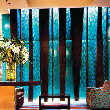 Chemetal 427 Turquoise Tinted Metal, Hotel Lobby