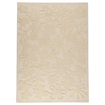 Hand Tufted White Wool Area Rug
