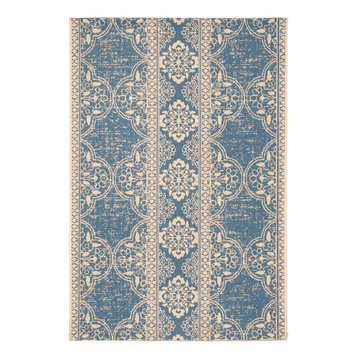 Safavieh Linden Collection LND174 Rug, Cream/Blue, 4' X 6'