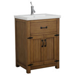 Legion Furniture - Legion Furniture Legion Gwen Vanity, Weathered Brown - Sleek and simple, the Legion Gwen Single-Sink Vanity gives your guest bath or powder room a rugged upgrade. This craftsman-style piece features a warm wood tone, dark metal hardware and plenty of storage. No space is wasted in this vanity, which converts the false drawer space into a flip-out compartment for storing small items.