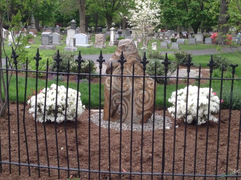 Historic Doylestown Cemetery-Artisan stone scuplture "Tree of Life" in Memorial