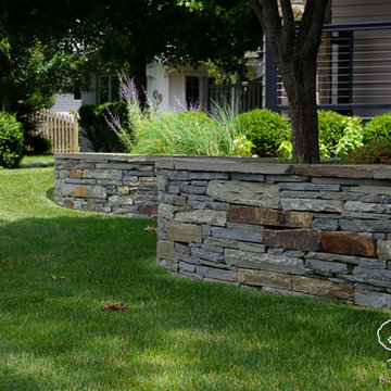 Closeup of fieldstone walls