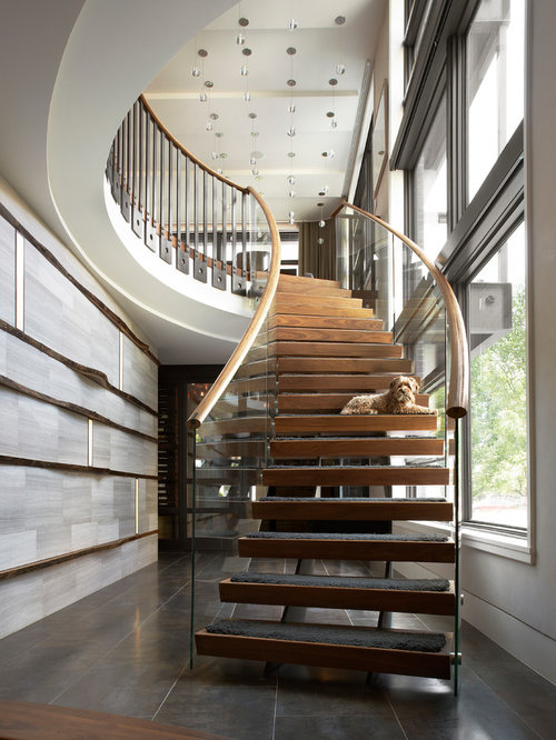 Curved Stair Railing | Houzz