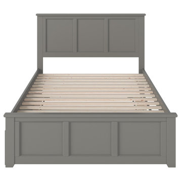 Madison Platform Bed, Matching Foot Board, Full Size Urban Trundle Bed, Gray