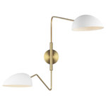 Visual Comfort Studio Collection - Jane Double Task Sconce, Matte White - Jane two light swing arm lamp in matte white provides abundant light for your bath vanity, while adding a layer of today's style to your interior design. The retro-inspired Jane collection features a luxe two-tone finish of Burnished Brass with Midnight Black or Matte White accents. Adjustable shades on Jane chandeliers enable illumination that perfectly suits your space. Elongated arms and soft curves add dimension and drama to each fixture.