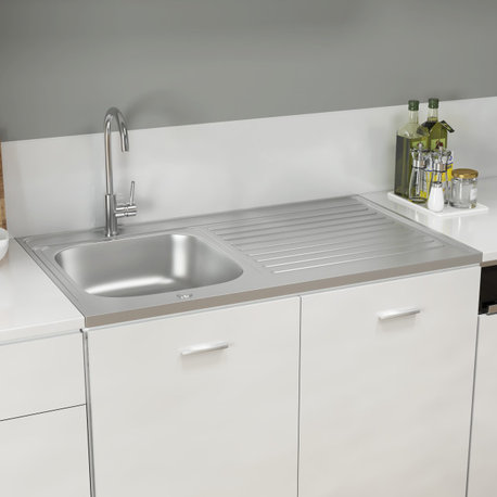 vidaXL Kitchen Sink Undermount Sink Self Rimming Stainless Steel Sink Silver