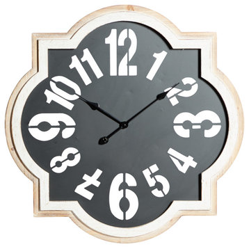 Farmhouse Black Metal Wall Clock 561388