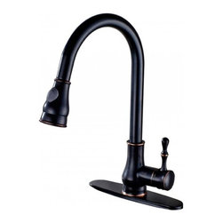 Kitchen Faucet Single Handle With Faucet Coverage Plate Bronze, Brushed, Chrome - Kitchen Faucets