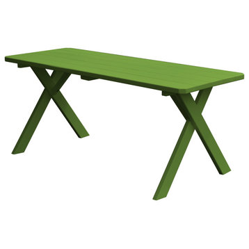 Pine 8' Cross-Leg Table, Lime Green